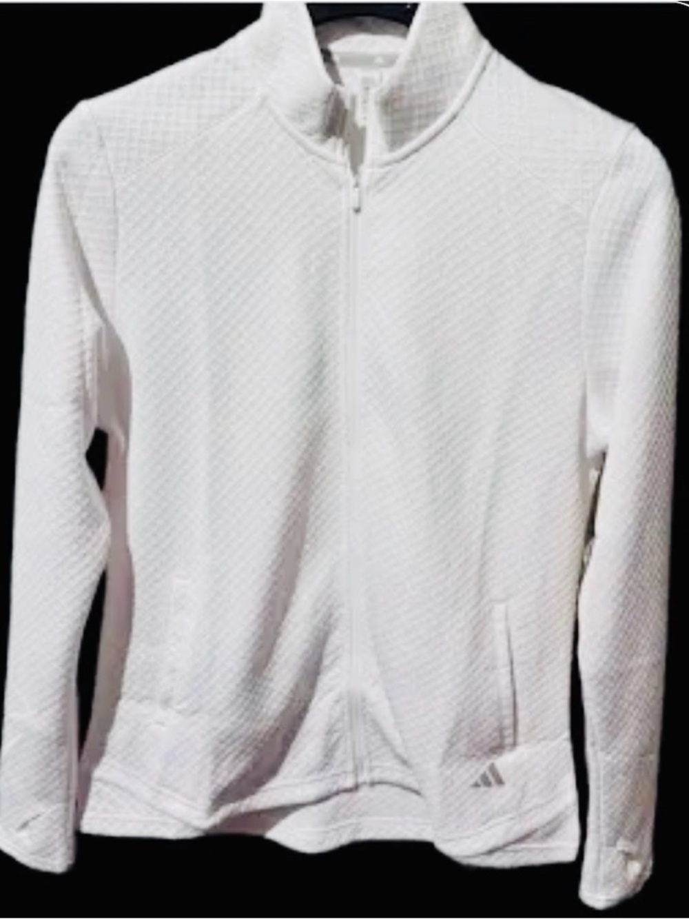 adidas White Full-Zip Quilted Jacket